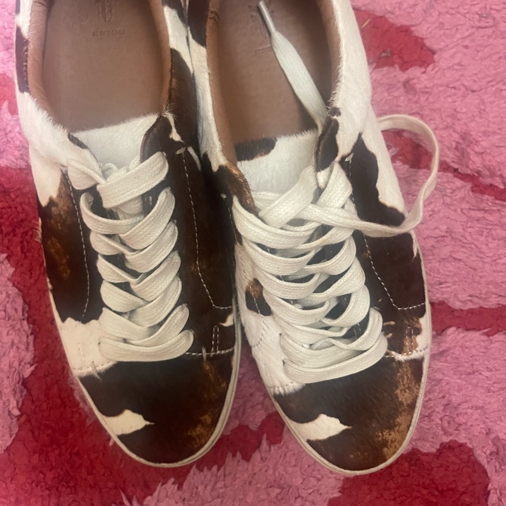 Frye Brown and White Low-Top Sneakers